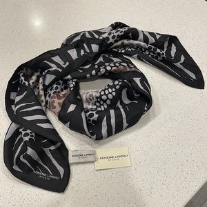 Adrienne Landau Studio 100% Silk Scarf with Animal Print Design
